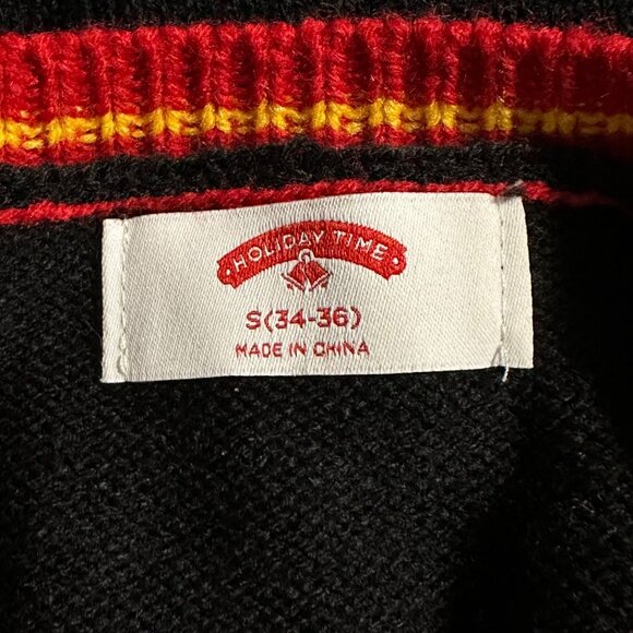 Holiday Time Ugly Christmas Sweater Womens S Dinosaur Red Black Sequins NWT - Picture 6 of 9